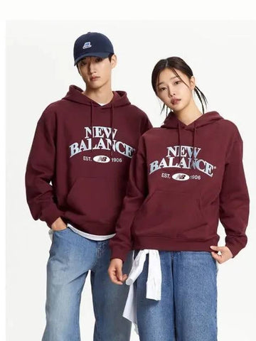 NBN0E42823 UNI bridge graphic hoodie BURGANDY - NEW BALANCE - BALAAN 1