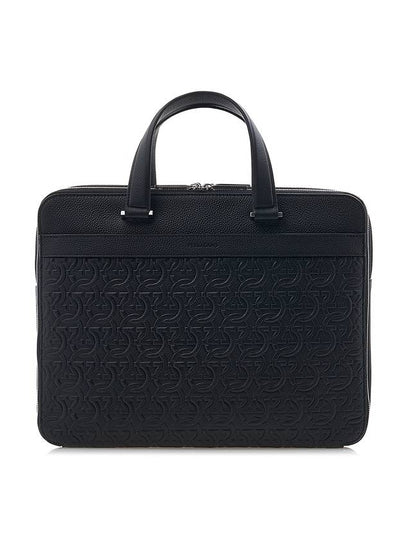 Gancini Embossed Brief Case Black - SALVATORE FERRAGAMO - BALAAN 2