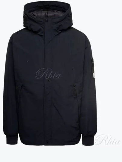 Logo Patch Micro Twill Hooded Jacket Navy - STONE ISLAND - BALAAN 2