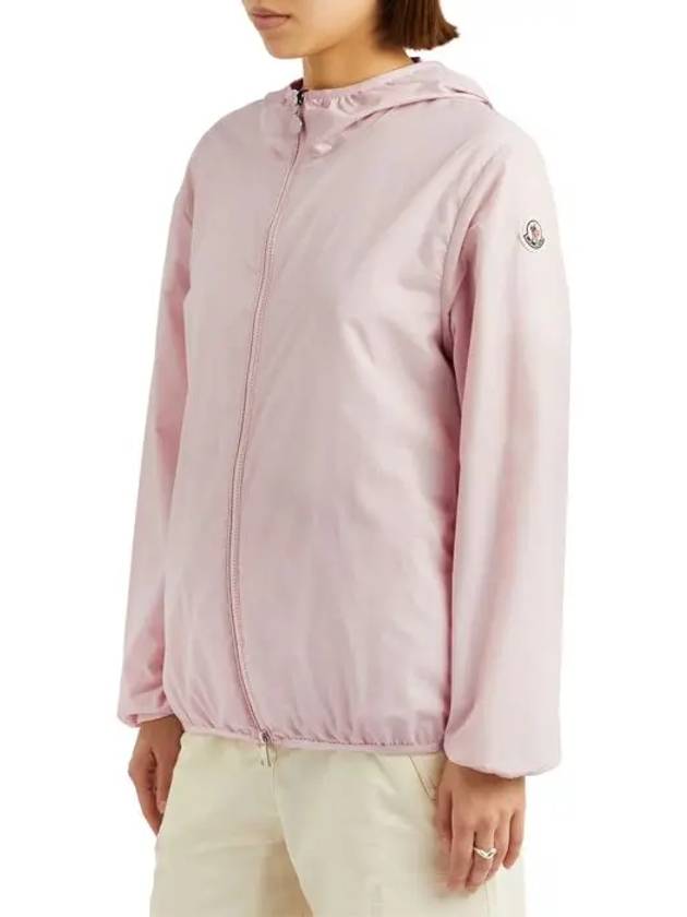 Fegeo Logo Patch Zip Up Hoodie Light Pink - MONCLER - BALAAN 4