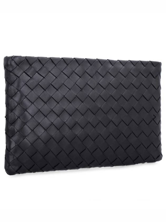 Intrecciato Medium Clutch Bag Black - BOTTEGA VENETA - BALAAN 3