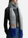 Mohair Wool Scarf Grey Blue - LOEWE - BALAAN 5