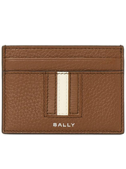 Striped Logo Leather Card Wallet Brown - BALLY - BALAAN 2