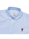 Button Down Cotton Oxford Long Sleeve Shirt Sky Blue - AMI - BALAAN 8