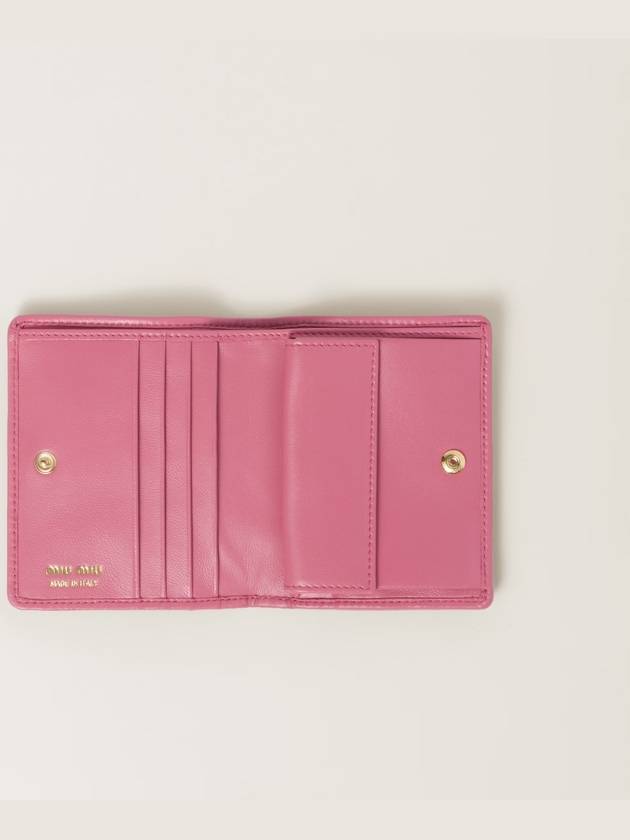 Matelasse Leather Half Wallet Begonia Pink - MIU MIU - BALAAN 3