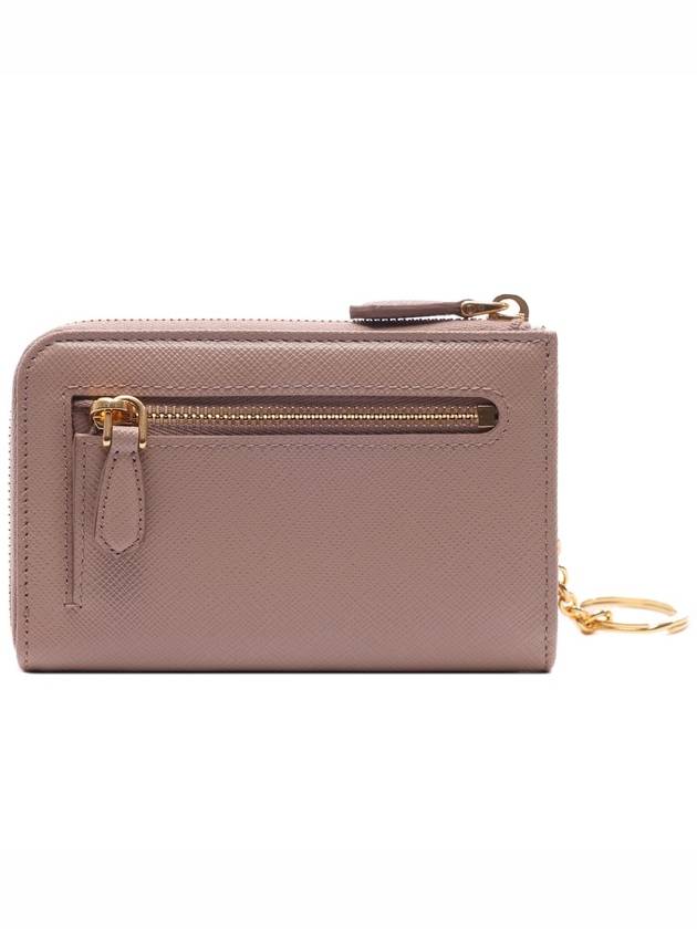 Saffiano Keyring Card Wallet Powder Pink - PRADA - BALAAN 5