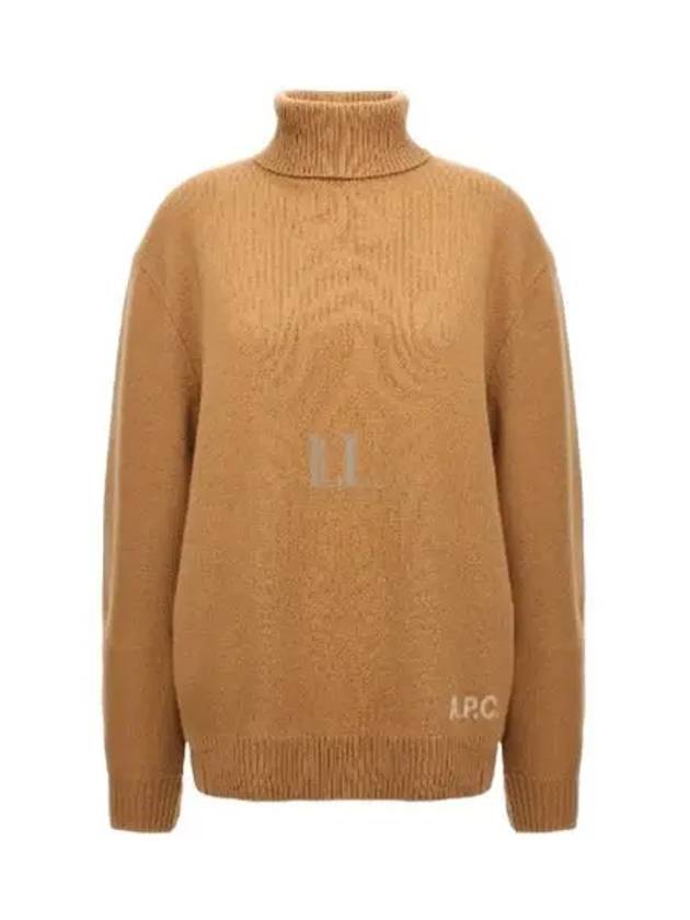 Logo Knitted Wool Turtleneck Camel - A.P.C. - BALAAN 2