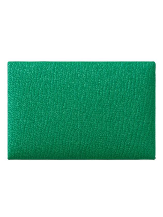 Card Wallet Goatskin Palladium Calvi Verso Mint - HERMES - BALAAN 8