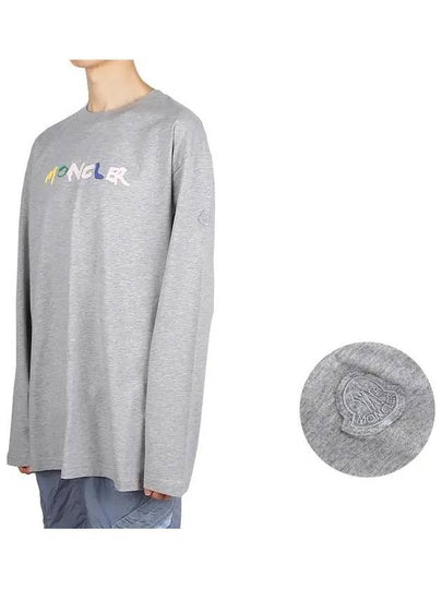 Logo Print Long Sleeve T-Shirt Grey - MONCLER - BALAAN 2