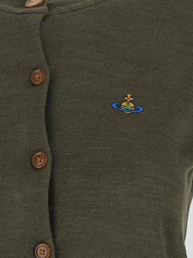 Bea Embroidered Logo Cardigan Green - VIVIENNE WESTWOOD - BALAAN 4