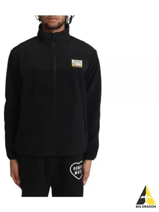 Logo Fleece Zip-Up Jacket Black - HUMAN MADE - BALAAN 2