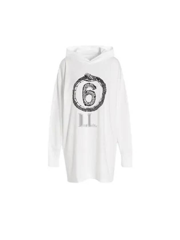 Oversized Cotton Hoodie Mini Dress White - MAISON MARGIELA - BALAAN 2