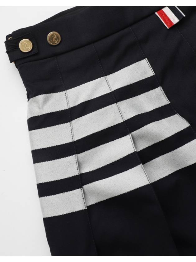 4 Bar Logo Plain Weave Wool Pleated Skirt Navy - THOM BROWNE - BALAAN 7