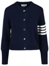 Floral Intarsia Cotton Cardigan Navy - THOM BROWNE - BALAAN 2