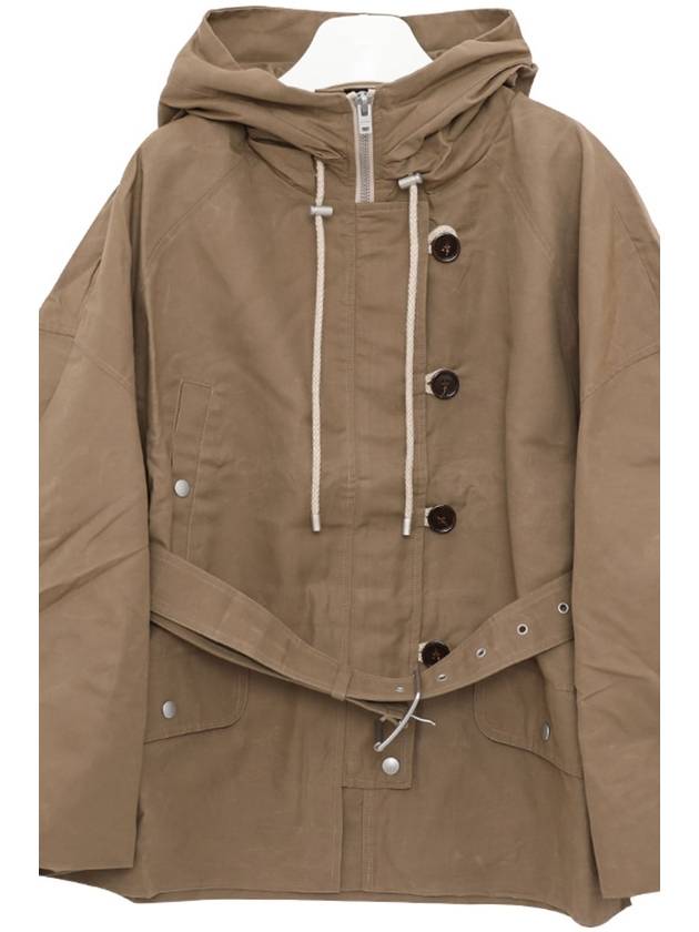 Wax Belted Hooded Jacket Khaki - ACNE STUDIOS - BALAAN 5