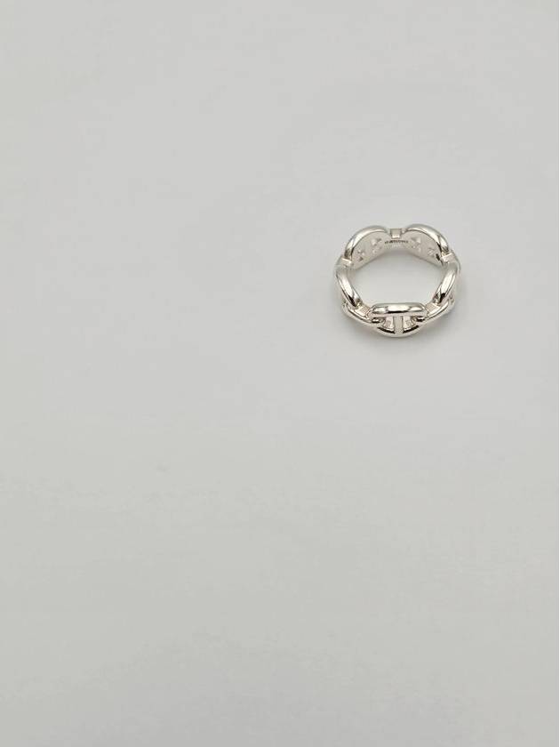 Small Chaine D'Ancre Enchainee Ring Silver - HERMES - BALAAN 3