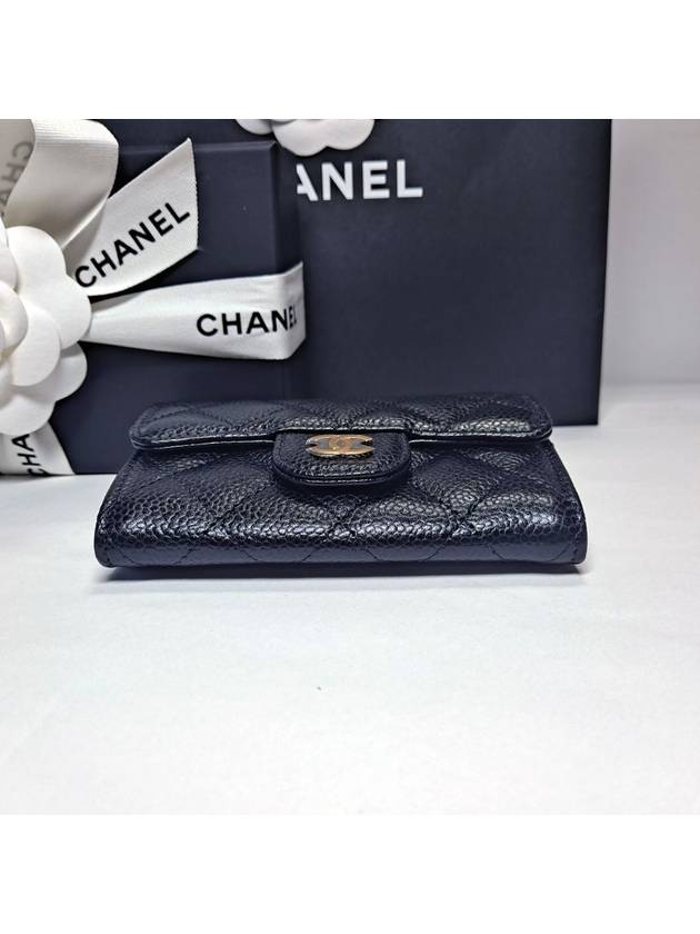 Classic Grained Calfskin Card Wallet Black - CHANEL - BALAAN 5