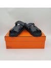 Hermes Chypre H Logo Calfskin Sandals Black - HERMES - BALAAN 6