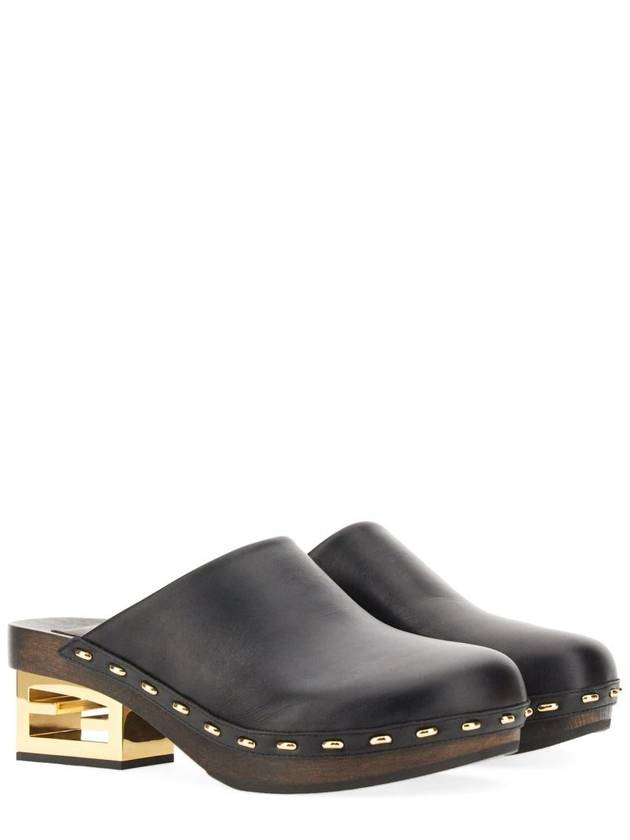 Baguette Show Leather Clog Mule Black - FENDI - BALAAN 5