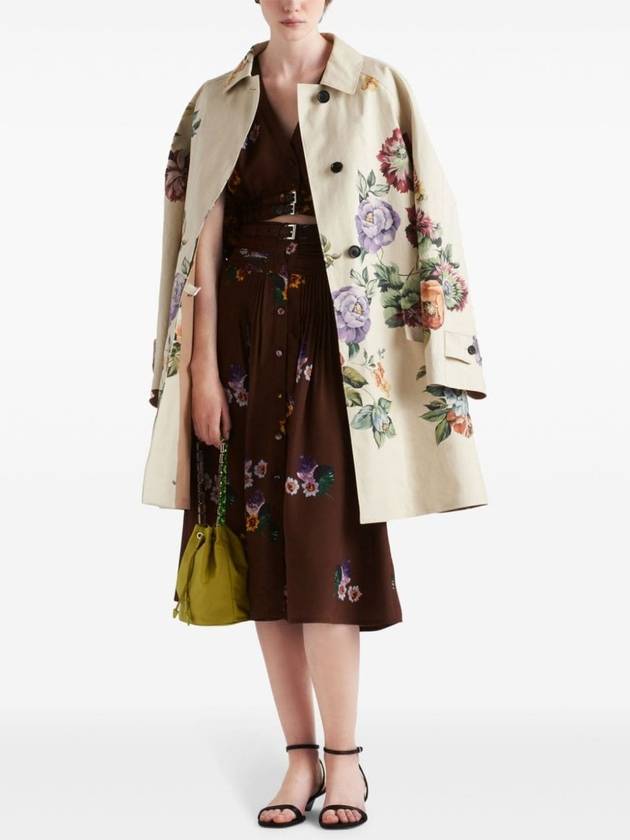 Printed Cotton Single Coat Sand Beige - PRADA - BALAAN 3