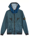 Wappen Patch Nylon Hooded Jacket Blue - STONE ISLAND - BALAAN 2