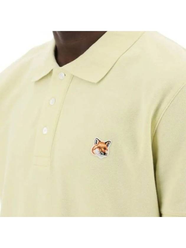 Fox Head Patch Cotton Polo Shirt Yellow - MAISON KITSUNE - BALAAN 4