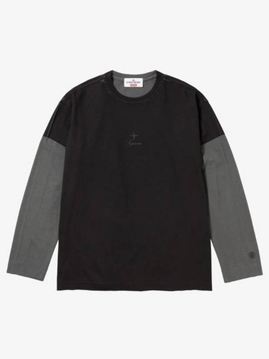 x Stone Island Long Sleeve Top Black - SUPREME - BALAAN 1