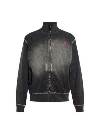 S Wafy Jumper Zip-Up Jacket Black - DIESEL - BALAAN 2