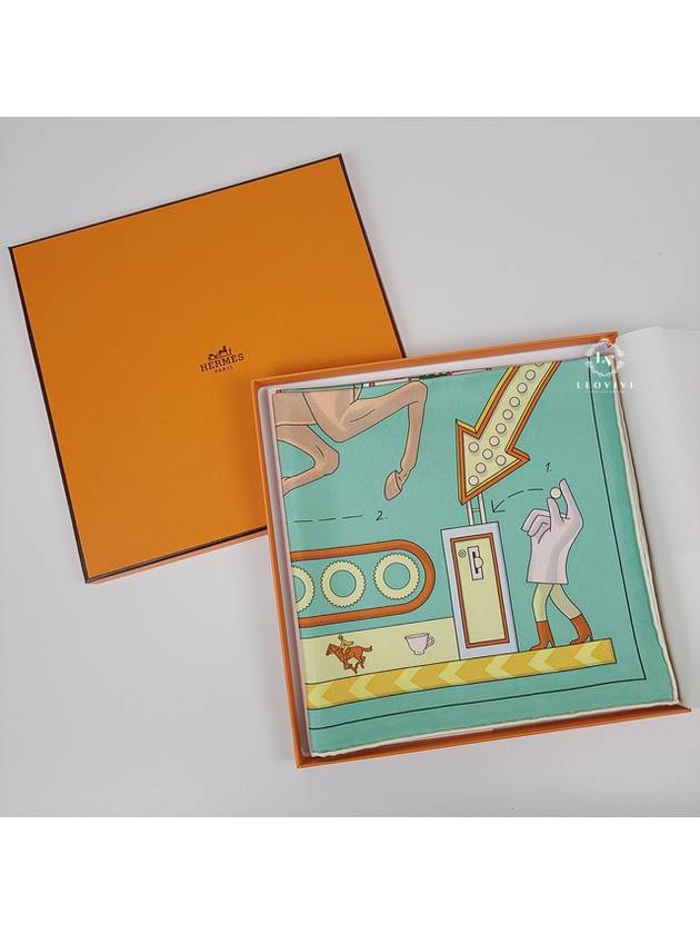 Tea For Two Silk 90 Scarf Jade Green - HERMES - BALAAN 3