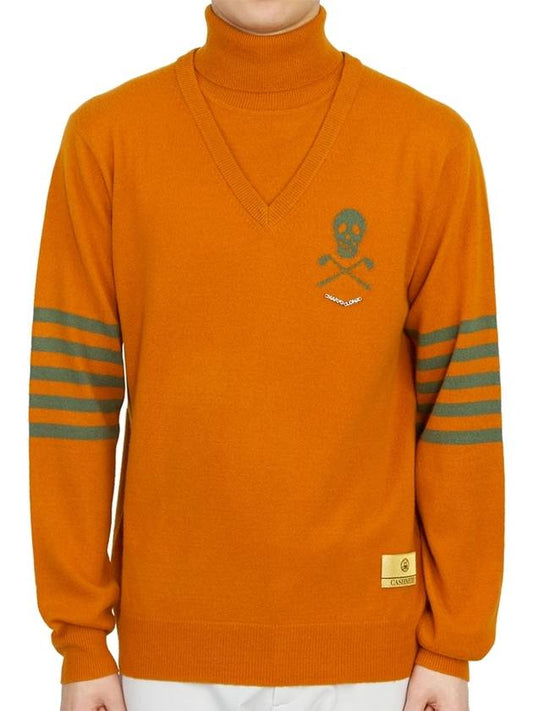 Golf wear men s neck polar knit MLM 2C AB02 ORANGE - MARK & LONA - BALAAN 2