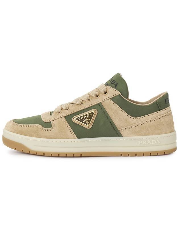 Women's Downtown Re-Nylon Low Top Sneakers Beige Green - PRADA - BALAAN 1