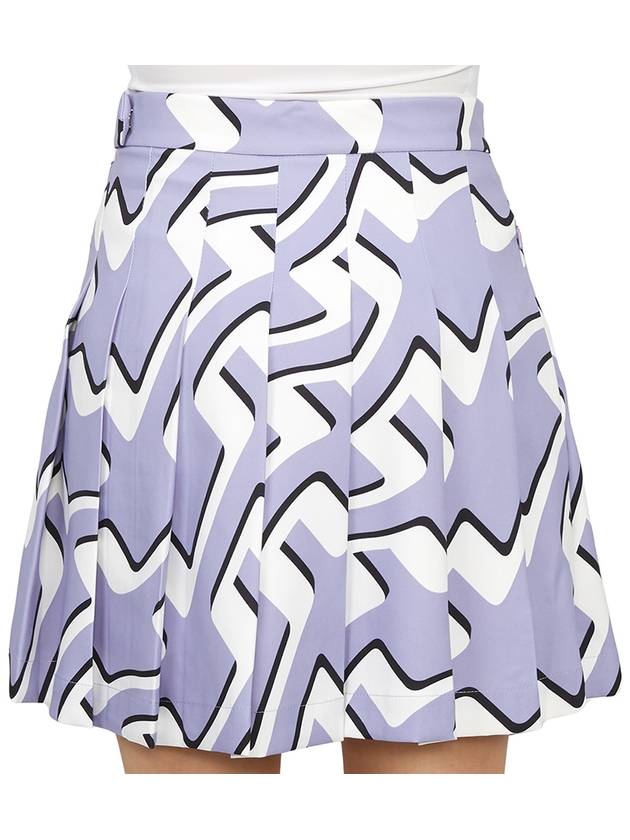 Women's Adina Print Pleat Skirt Purple - J.LINDEBERG - BALAAN 8