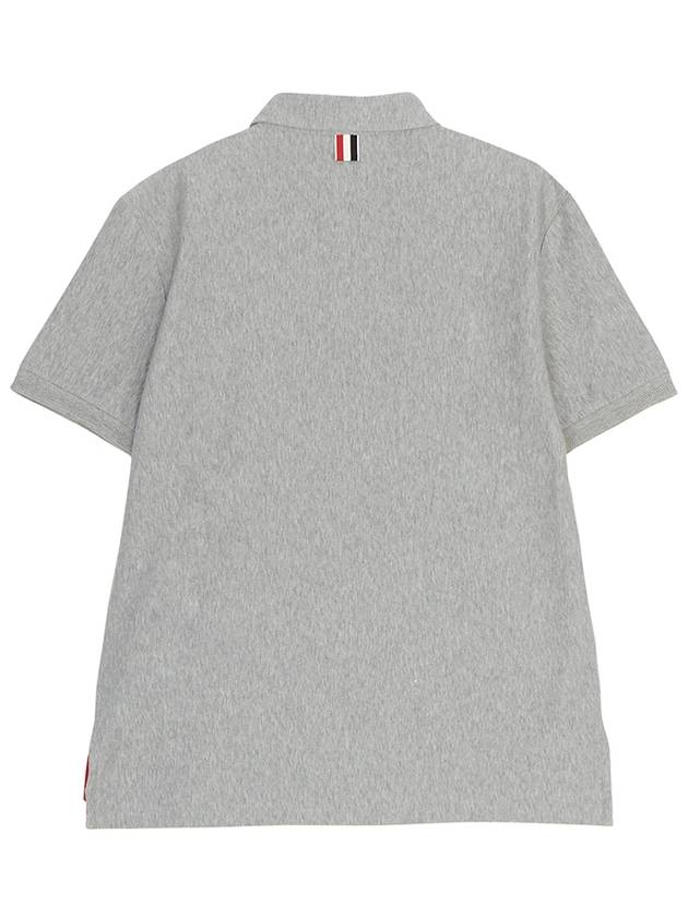 RWB Stripe Polo Shirt Grey - THOM BROWNE - BALAAN 3