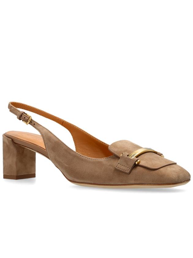 Tod’s Suede Heeled Shoes, Women's, Beige - TOD'S - BALAAN 4