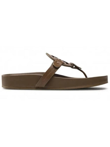 Miller Logo Cloud Flip Flops Olive - TORY BURCH - BALAAN 1