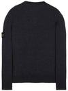 Logo Patch Round Neck Knit Top Charcoal - STONE ISLAND - BALAAN 3