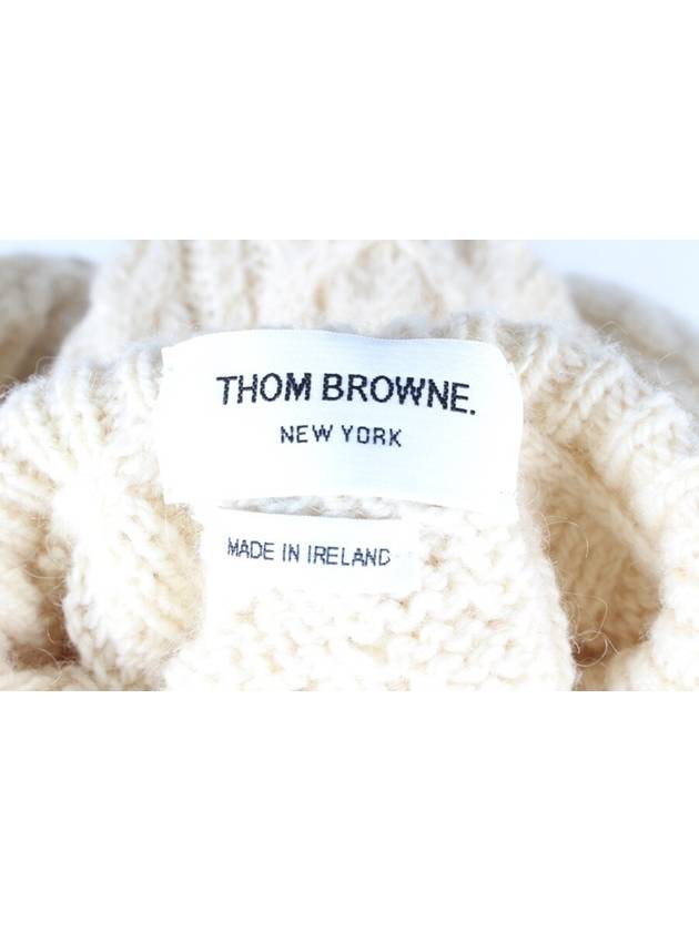 Aran cable RWB turtleneck knit 4 105 - THOM BROWNE - BALAAN 9