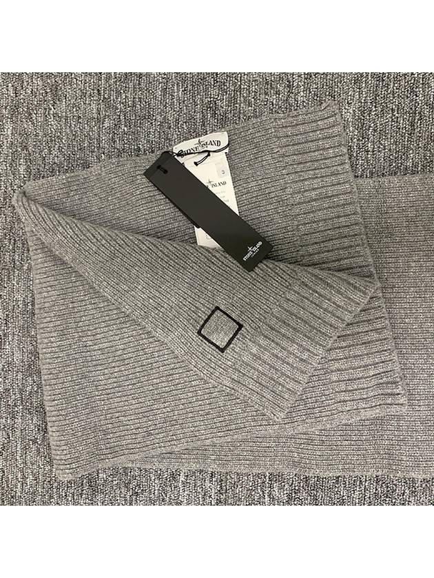 Kids Logo Patch Wool Cashmere Muffler Melange Dark Gray 7916N02Z3 V0M67 - STONE ISLAND - BALAAN 5