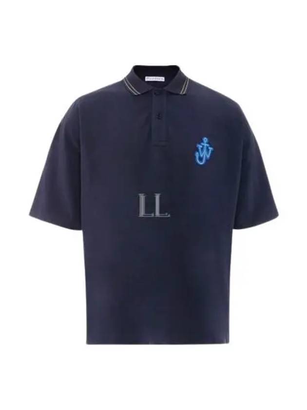 Anchor Patch Polo Shirt Dark Blue - JW ANDERSON - BALAAN 2