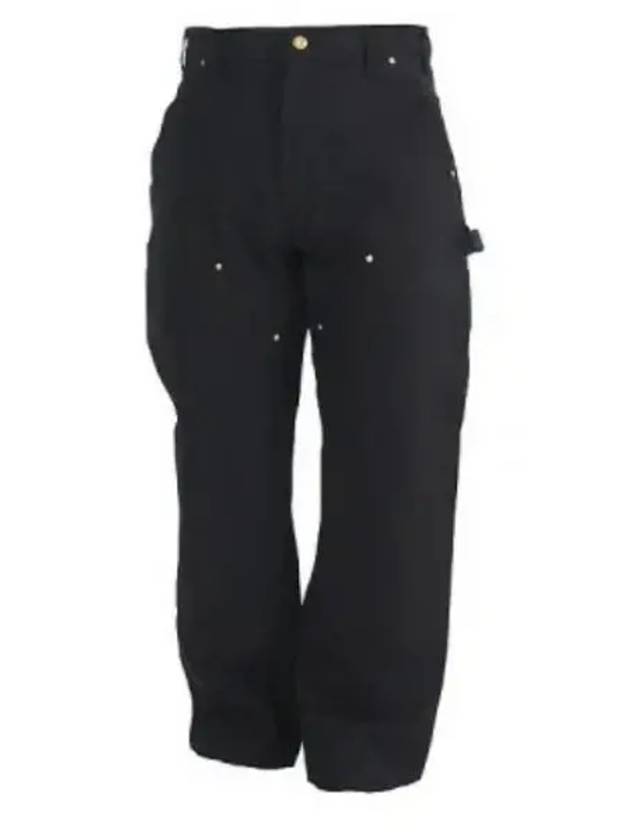 Loose Fit Firm Duck Double Front Utility Work Straight Pants Black - CARHARTT - BALAAN 2