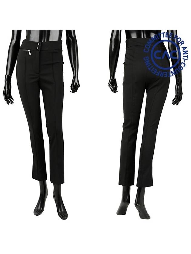 zipper high waist pants black - MONCLER - BALAAN.
