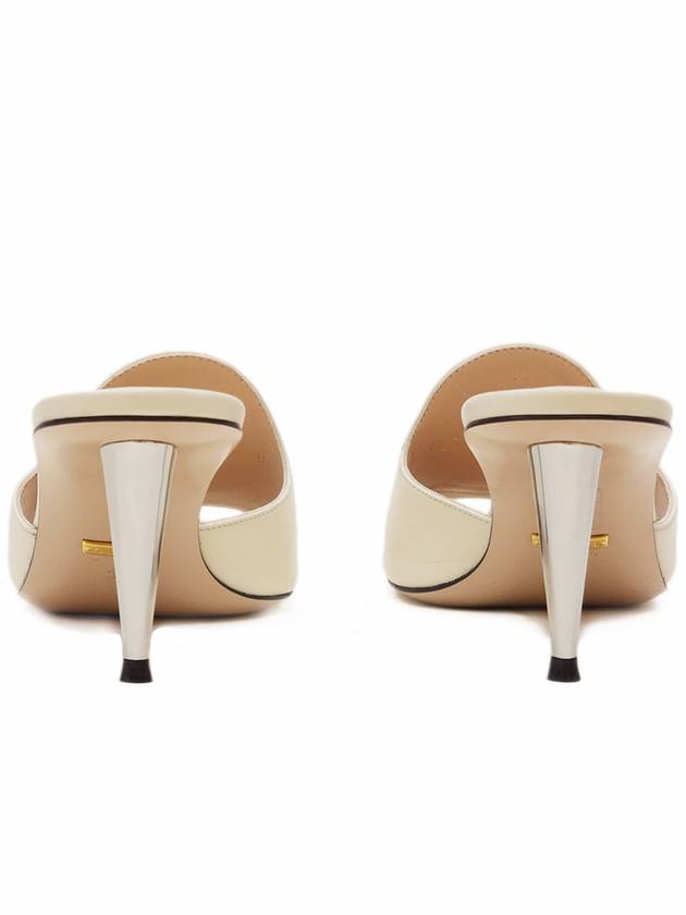 Women's Blondie Leather Heel Slippers Ivory - GUCCI - BALAAN 5