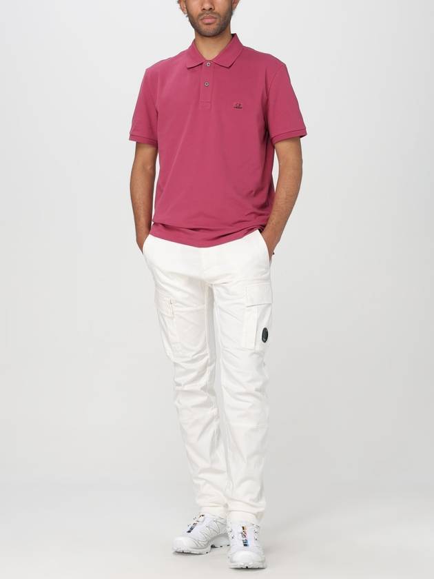 Stretch Piquet Regular Polo Shirt Pink - CP COMPANY - BALAAN 3