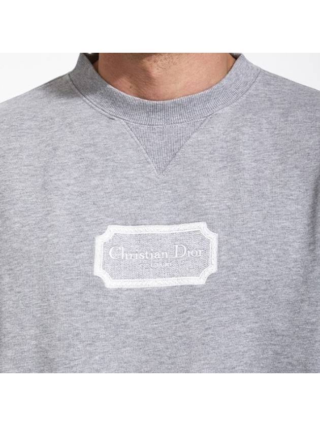 Contrast Couture Embroidery Sweatshirt Grey - DIOR - BALAAN 6