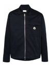 Gabardine Logo Pocket Zip Up Jacket Navy Blue - MONCLER - BALAAN 2