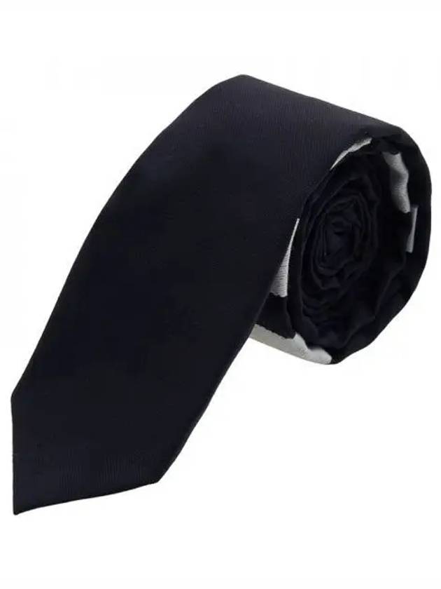 4-Bar Plain Wool Tie Navy - THOM BROWNE - BALAAN 2