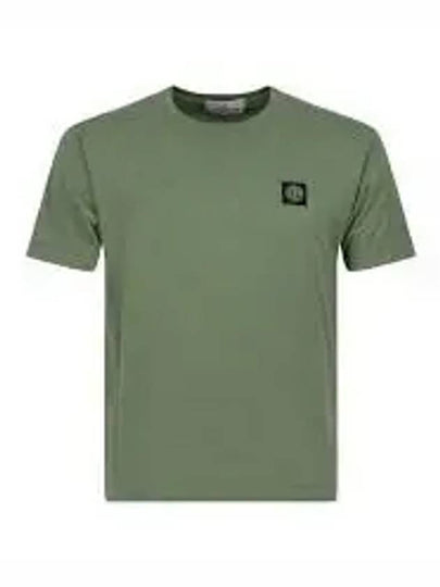 Logo Patch Cotton Short Sleeve T-Shirt Sage Green - STONE ISLAND - BALAAN 2