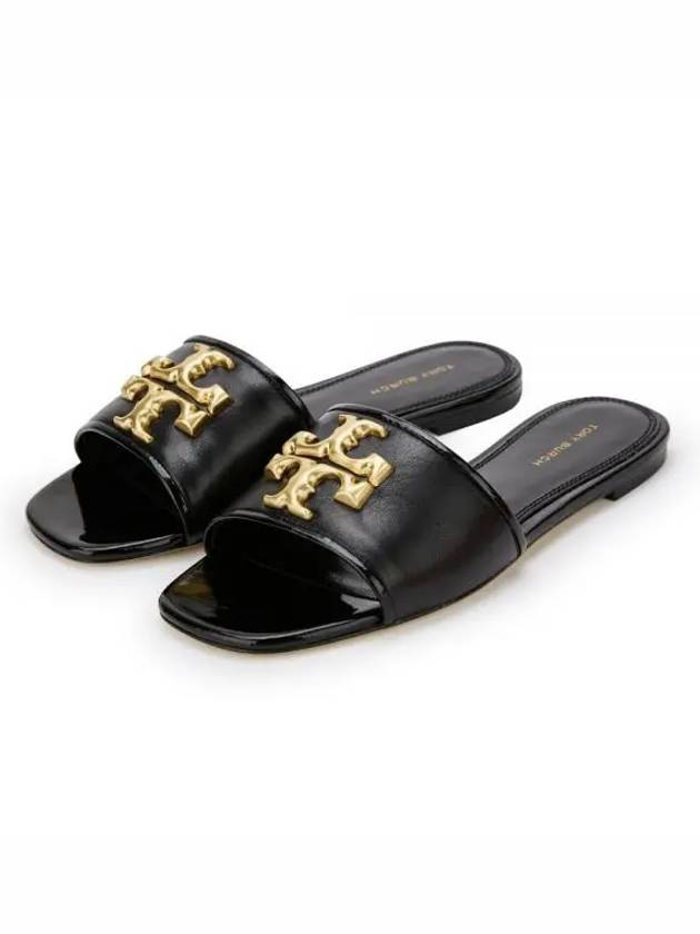 Logo Eleanor Slippers Black - TORY BURCH - BALAAN 2