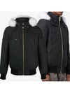 Men's Ballistic Bomber Jacket White Fox Fur Black - MOOSE KNUCKLES - BALAAN 2