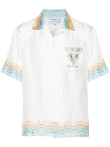 CASABLANCA CUBAN COLLAR SHORT SLEEVE SHIRT - CASABLANCA - BALAAN 1